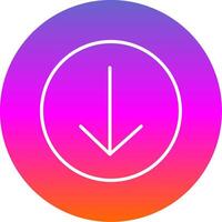 Down Arrow Line Gradient Circle Icon vector