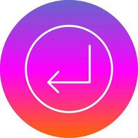 Turn Line Gradient Circle Icon vector