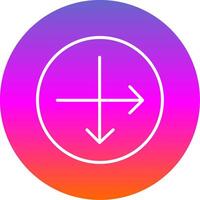 Intersect Line Gradient Circle Icon vector