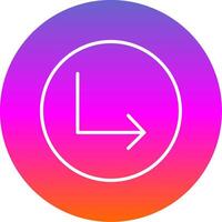 Turn Line Gradient Circle Icon vector