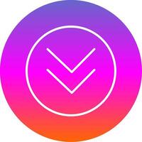 Chevron Line Gradient Circle Icon vector