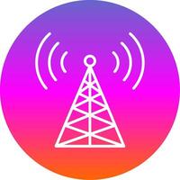 Radio Tower Line Gradient Circle Icon vector
