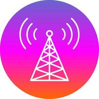 Radio Tower Line Gradient Circle Icon vector