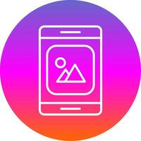 Mobile App Line Gradient Circle Icon vector