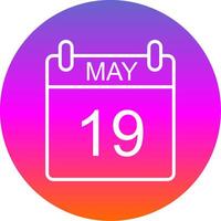 May Line Gradient Circle Icon vector