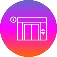 Elevator Line Gradient Circle Icon vector