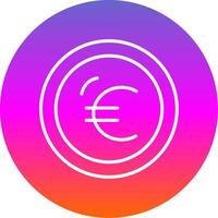 Euro Line Gradient Circle Icon vector