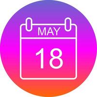 May Line Gradient Circle Icon vector