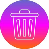 basura línea degradado circulo icono vector