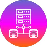 Data Network Line Gradient Circle Icon vector