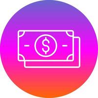 Dollar Line Gradient Circle Icon vector