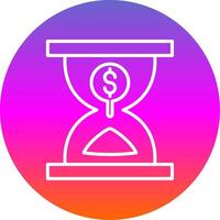 Sand Timer Line Gradient Circle Icon vector