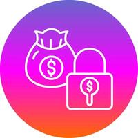 Secure Payment Line Gradient Circle Icon vector