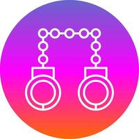 Hand Cuffs Line Gradient Circle Icon vector