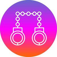 Hand Cuffs Line Gradient Circle Icon vector