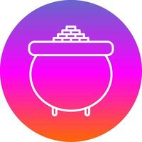 Gold Pot Line Gradient Circle Icon vector