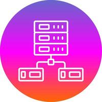 Data Network Line Gradient Circle Icon vector