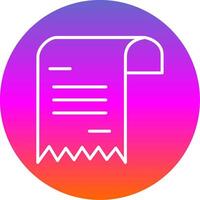 Receipt Line Gradient Circle Icon vector