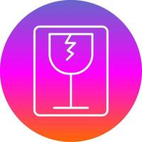 Fragile Line Gradient Circle Icon vector