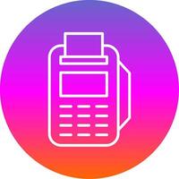 Pos Terminal Line Gradient Circle Icon vector