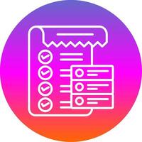 Data List Line Gradient Circle Icon vector