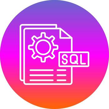 sql archivo línea degradado circulo icono vector