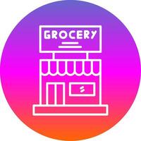 Grocery Store Line Gradient Circle Icon vector