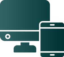Adaptive web development Glyph Gradient Icon vector