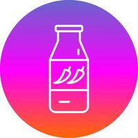 Chilli Sauce Line Gradient Circle Icon vector