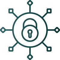 Security Connect Line Gradient Icon vector