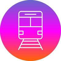 Train Line Gradient Circle Icon vector