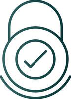 Security Check Line Gradient Icon vector