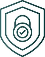 Security Check Line Gradient Icon vector