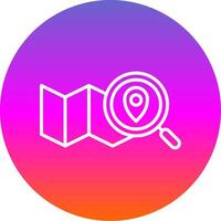 Map Line Gradient Circle Icon vector