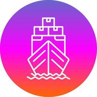 Yacht Line Gradient Circle Icon vector