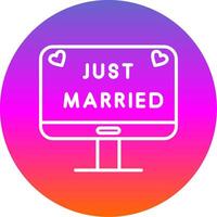 Just Married Line Gradient Circle Icon vector