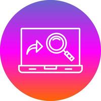 Magnifying Glass Line Gradient Circle Icon vector
