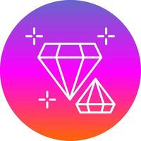 Diamond Line Gradient Circle Icon vector
