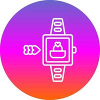 Smart Watch Line Gradient Circle Icon vector