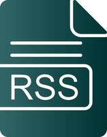 RSS File Format Glyph Gradient Icon vector