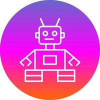 Robot Line Gradient Circle Icon vector