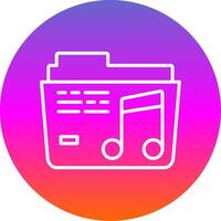 music Line Gradient Circle Icon vector