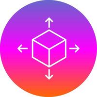 Cube Line Gradient Circle Icon vector