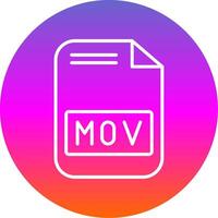 Mov File Line Gradient Circle Icon vector