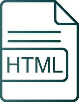 HTML File Format Line Gradient Icon vector