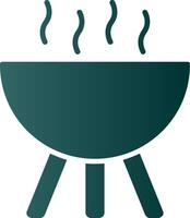 BBQ Grill Glyph Gradient Icon vector