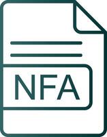 nfa archivo formato línea degradado icono vector