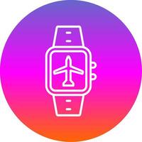 Airplane Mode Line Gradient Circle Icon vector