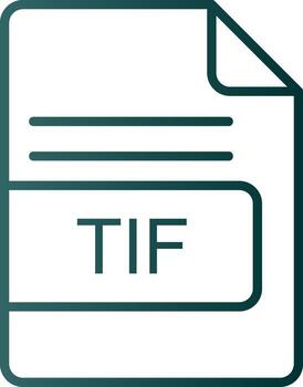 TIF File Format Line Gradient Icon vector