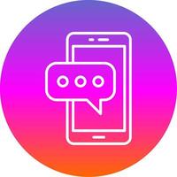 Mobile Phone Line Gradient Circle Icon vector